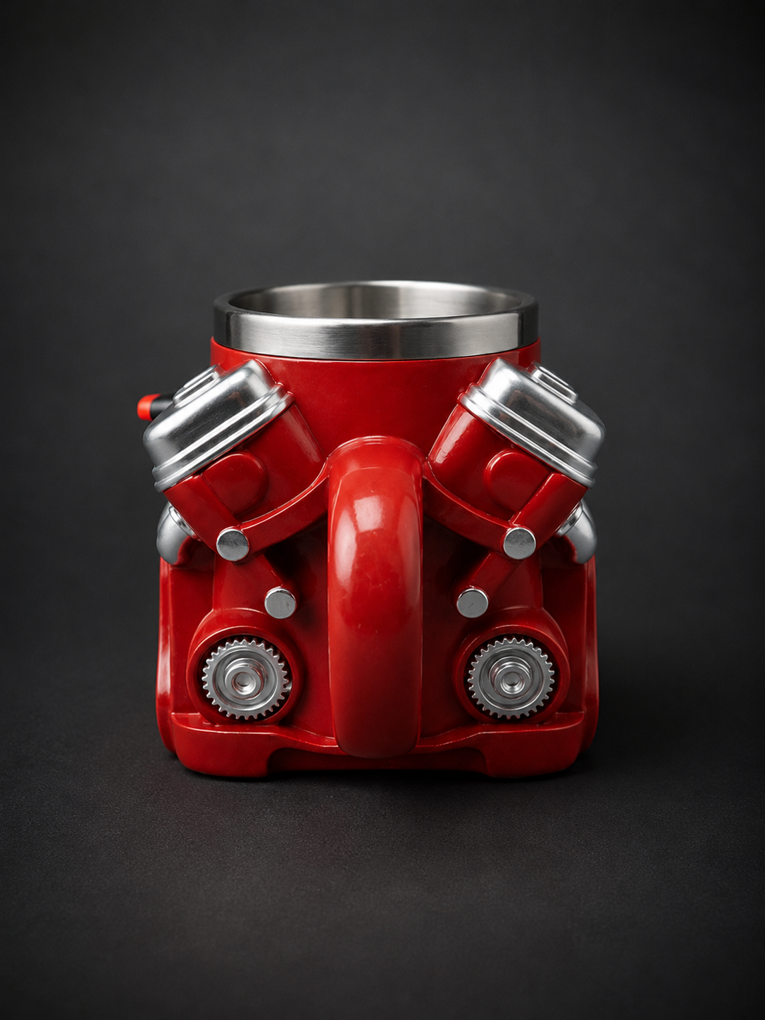 PistonGrip™ V8 Engine Mug with stainless steel interior for car enthusiasts