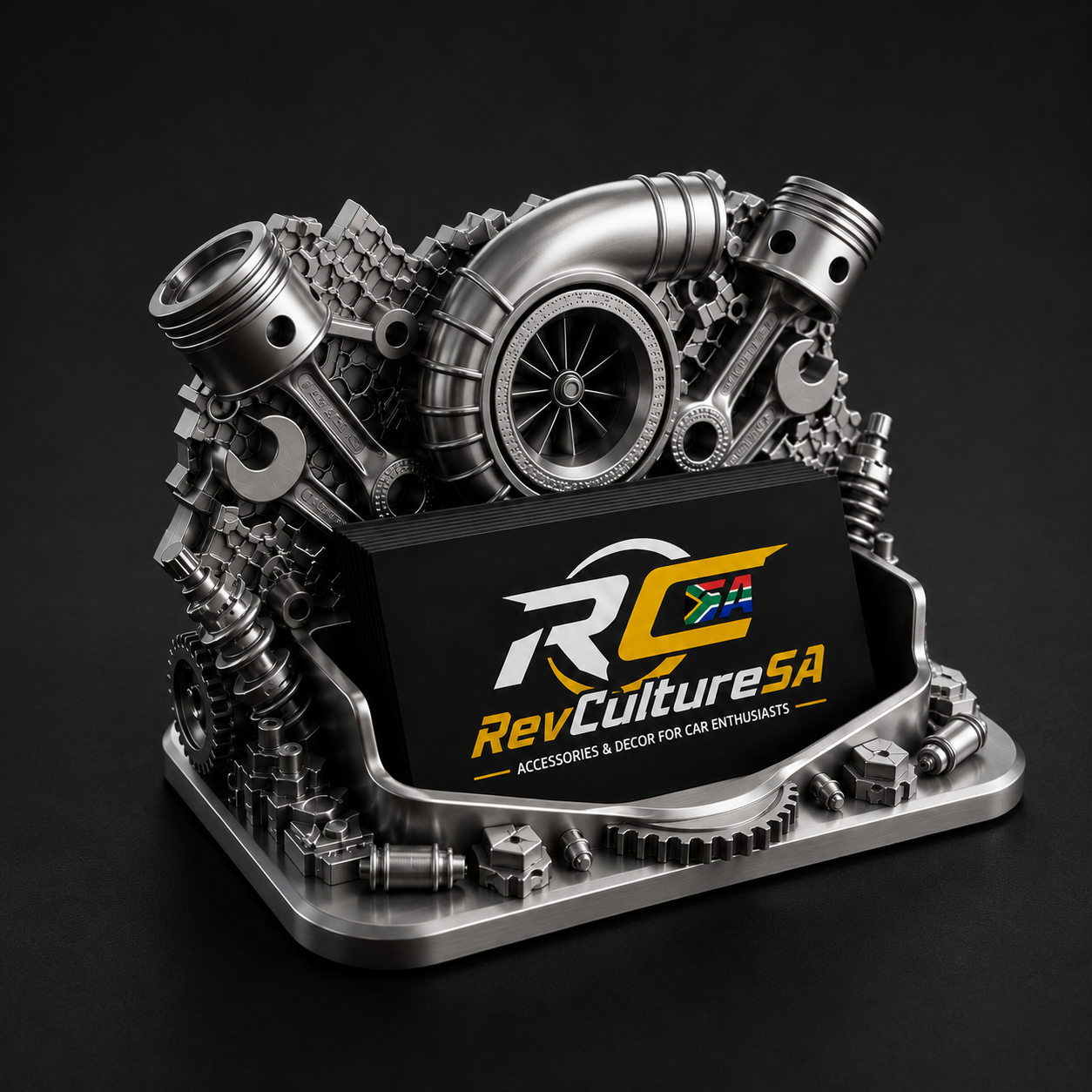 TurboVault™ Executive Business Card Holder with premium automotive-inspired design