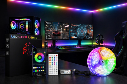 GlowDrive™ RGB Smart LED Strip Kit 5 metres with app control and music sync